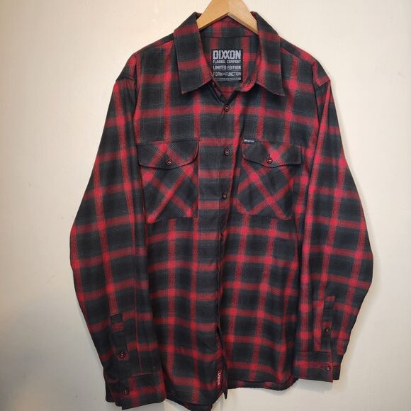 Dixxon Flannel Shirt Snap On Tools Limited Edition Red Black Plaid Mens 2XL XXL - Picture 5 of 12